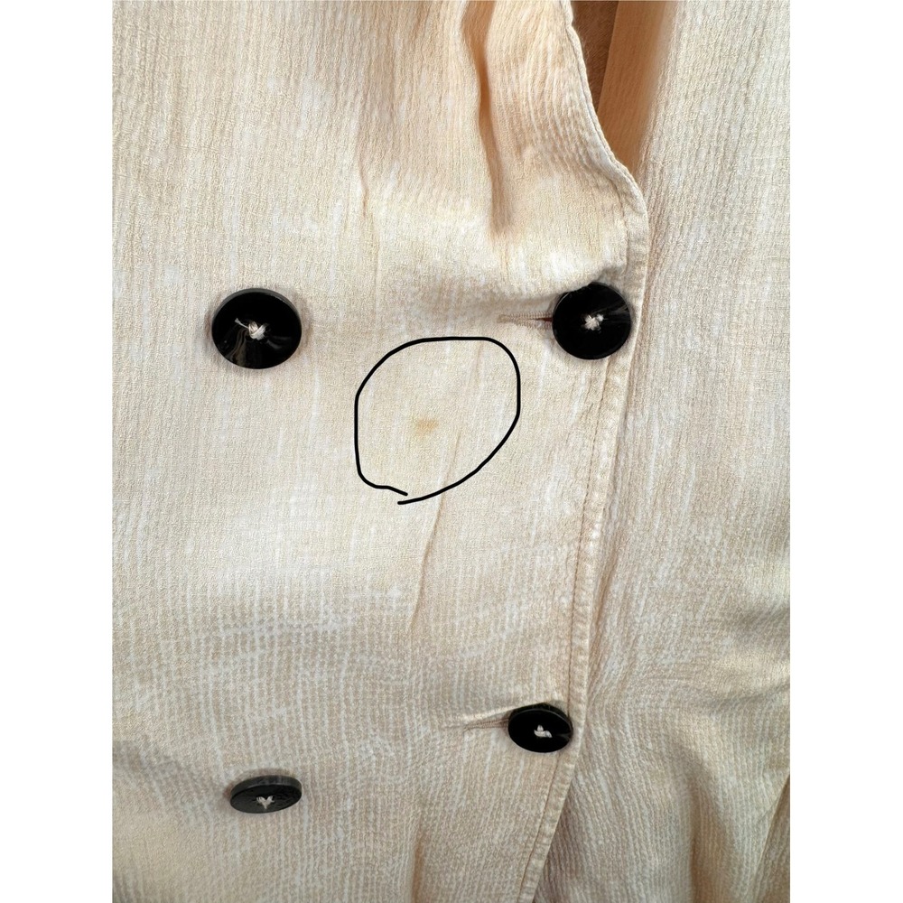 Zara TRF Duster Coat sz S/M Tan Double‎ Breasted Textured retro relaxed preppy - Picture 6 of 7